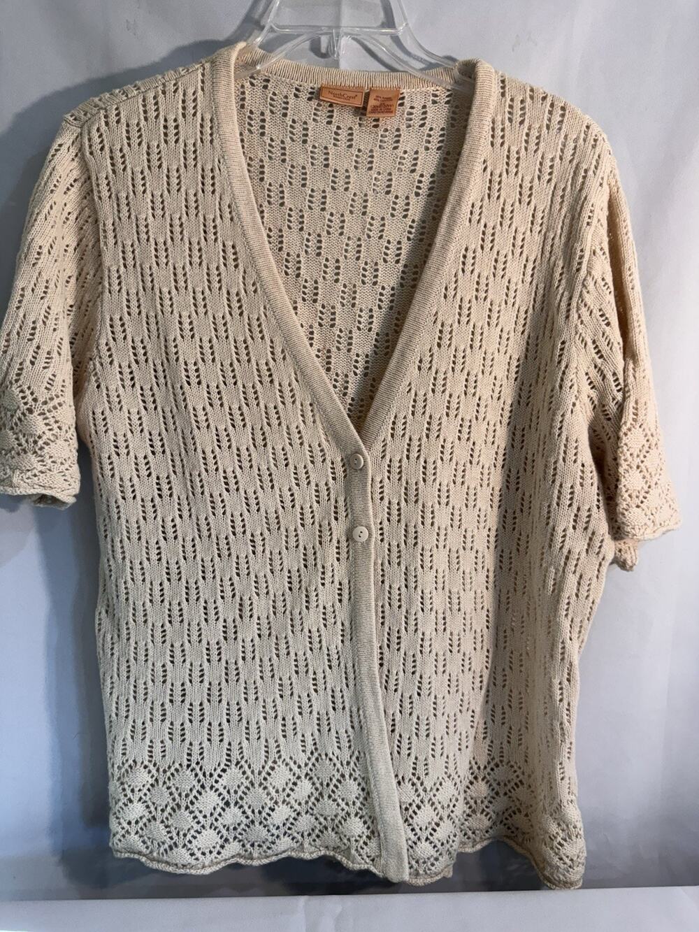 Northcrest 2X Knit Cottage Light Cover-up Boho Granny Summer Cardigan LY31